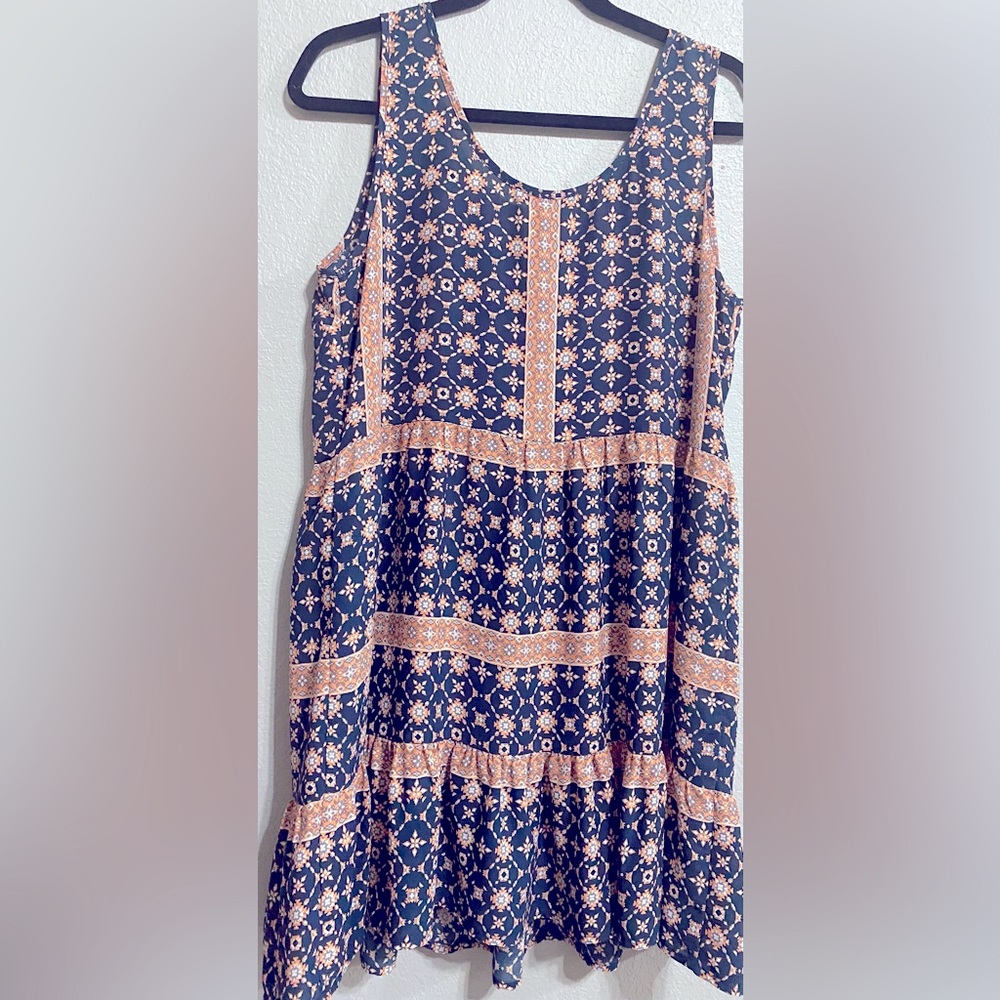 Altar’d State size Large Navy blue boho print empire waist dress - Picture 8 of 8